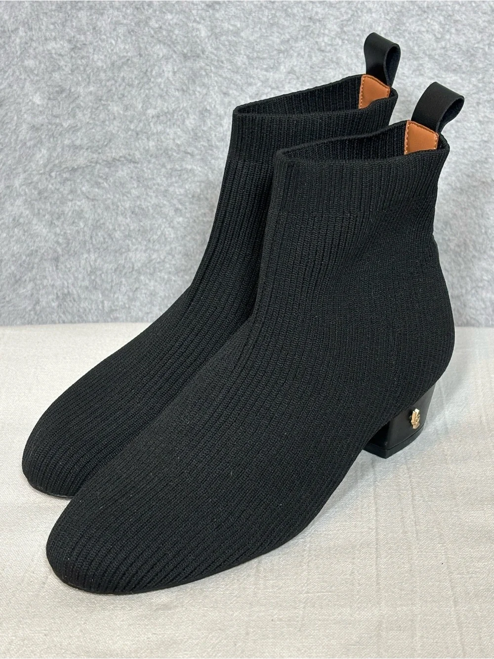 Kurt Geiger London Mini Elmer Slip-On Knit Ankle Booties-Black-JUNIOR Size 4
